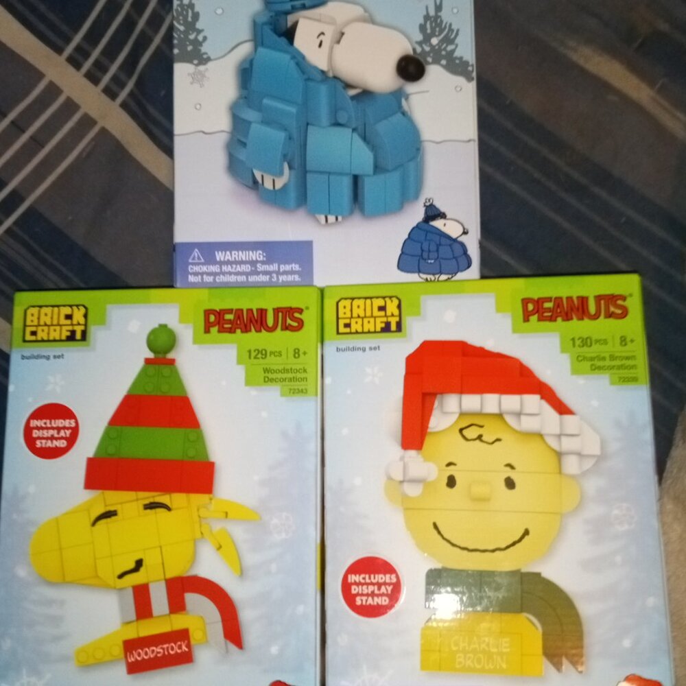 Brockcraft Peanuts Set of 3 Charlie, Snoopy, Woodstock